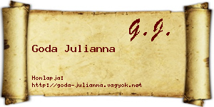 Goda Julianna névjegykártya